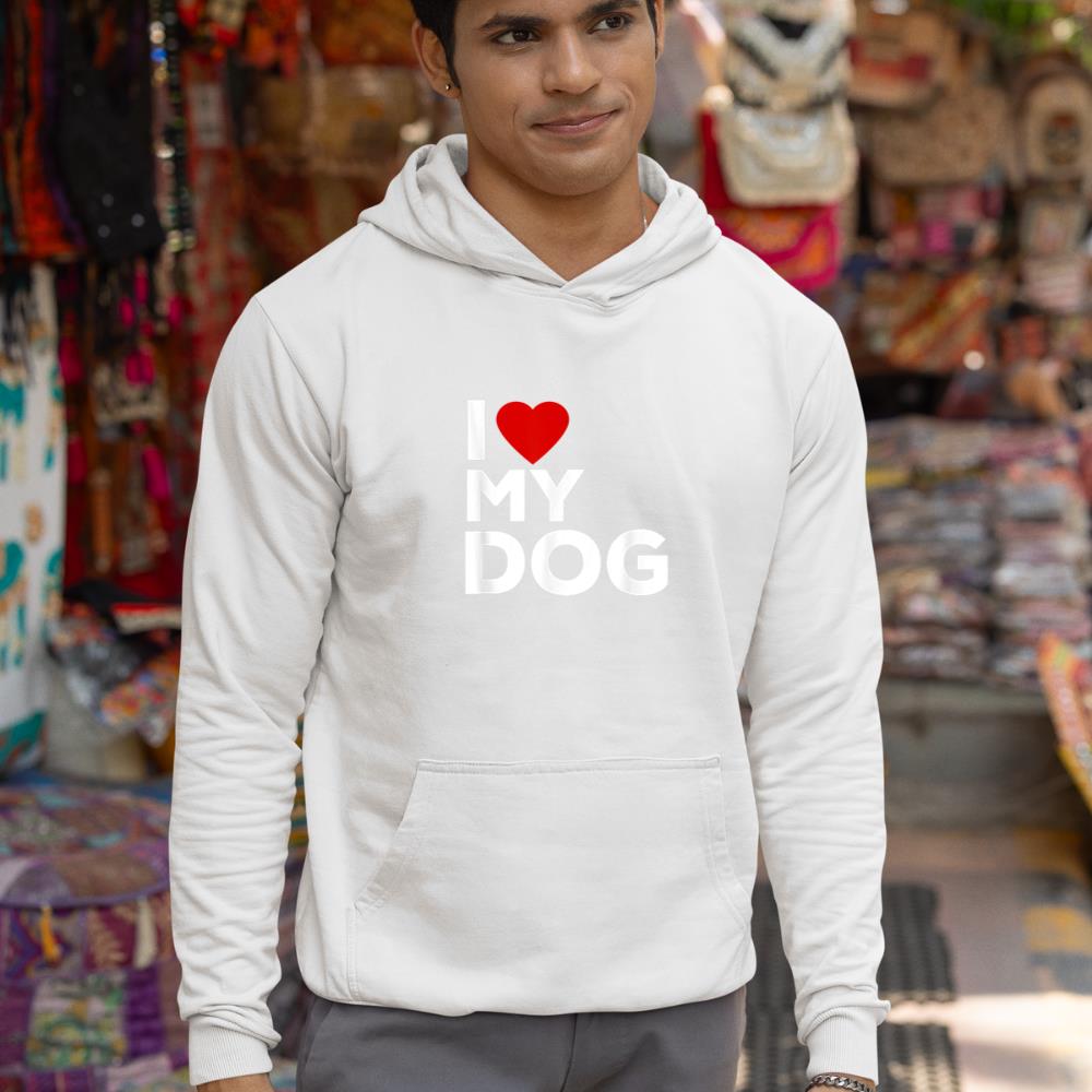 I Love My Dog Tshirt for Dog Lovers with Heart Hoodie - Image 5