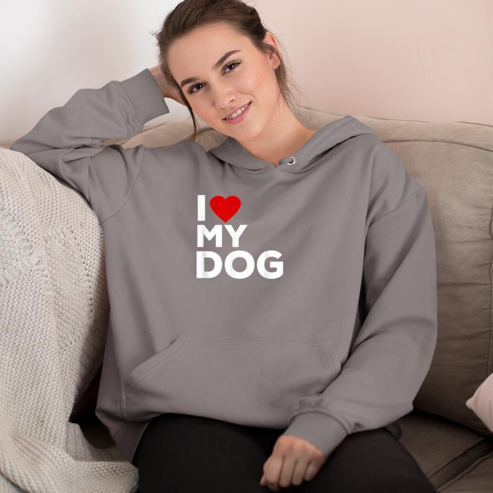 I Love My Dog Tshirt for Dog Lovers with Heart Hoodie - Image 6