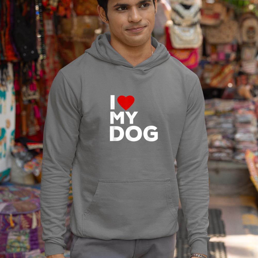 I Love My Dog Tshirt for Dog Lovers with Heart Hoodie - Image 7