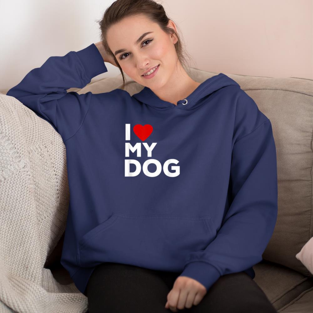 I Love My Dog Tshirt for Dog Lovers with Heart Hoodie - Image 8
