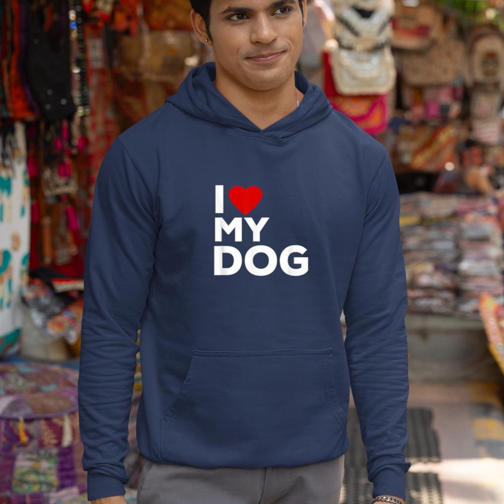 I Love My Dog Tshirt for Dog Lovers with Heart Hoodie - Image 9