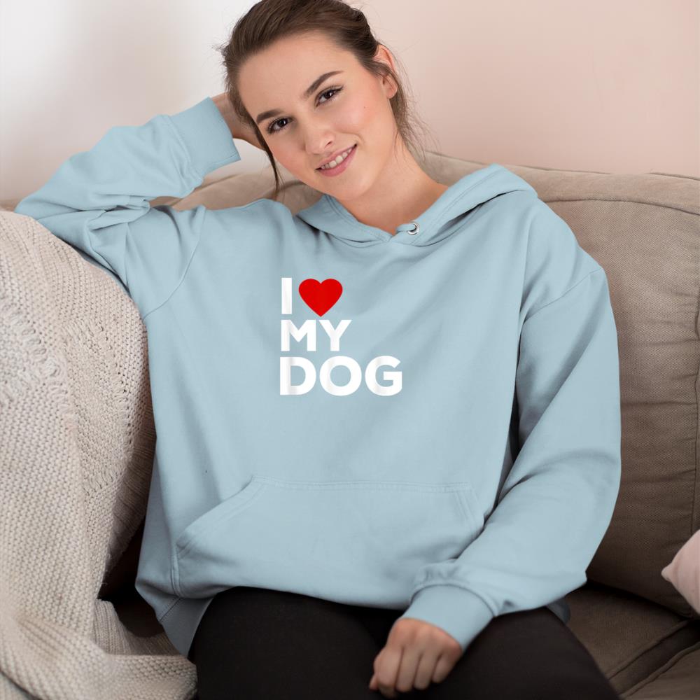 I Love My Dog Tshirt for Dog Lovers with Heart Hoodie - Image 10