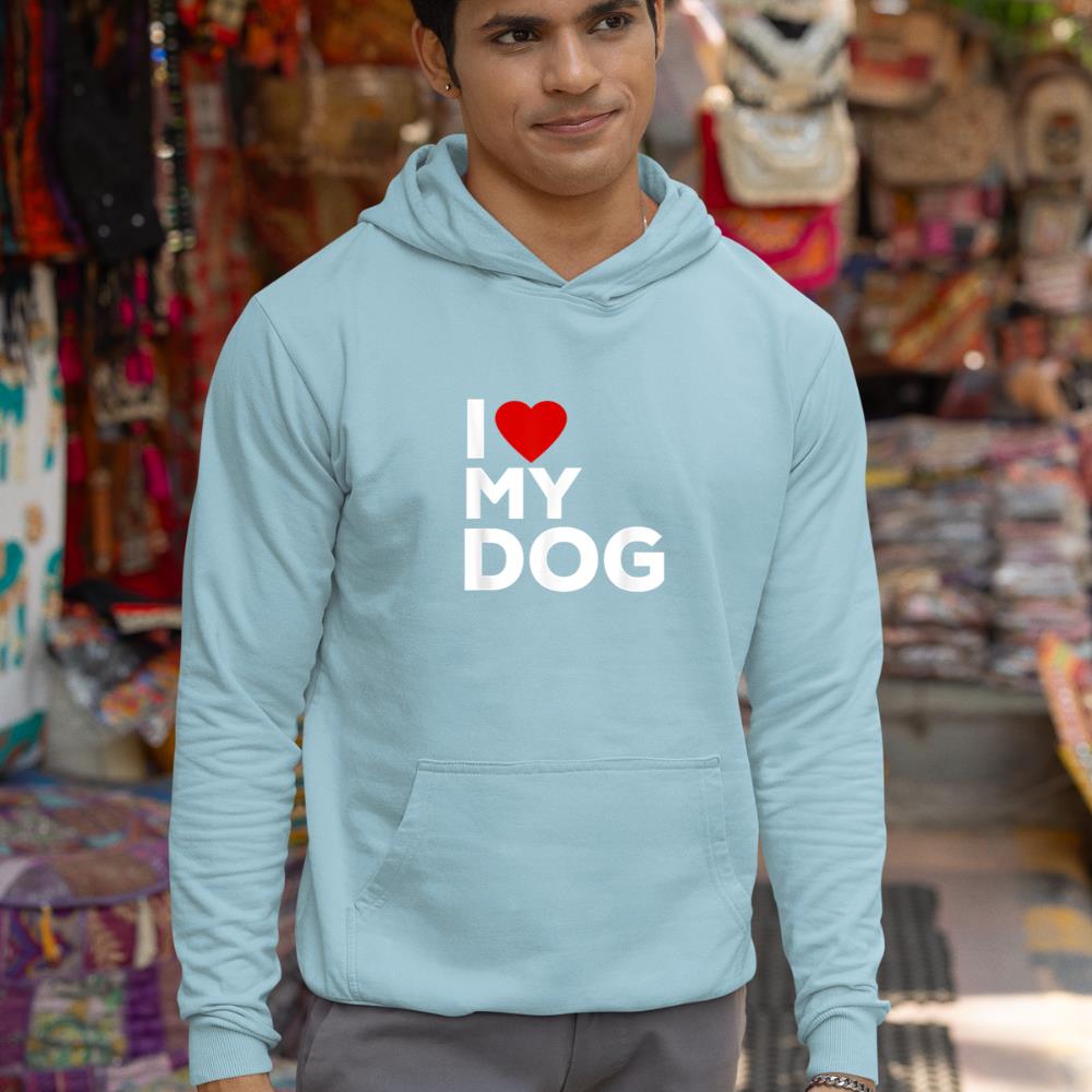I Love My Dog Tshirt for Dog Lovers with Heart Hoodie - Image 11