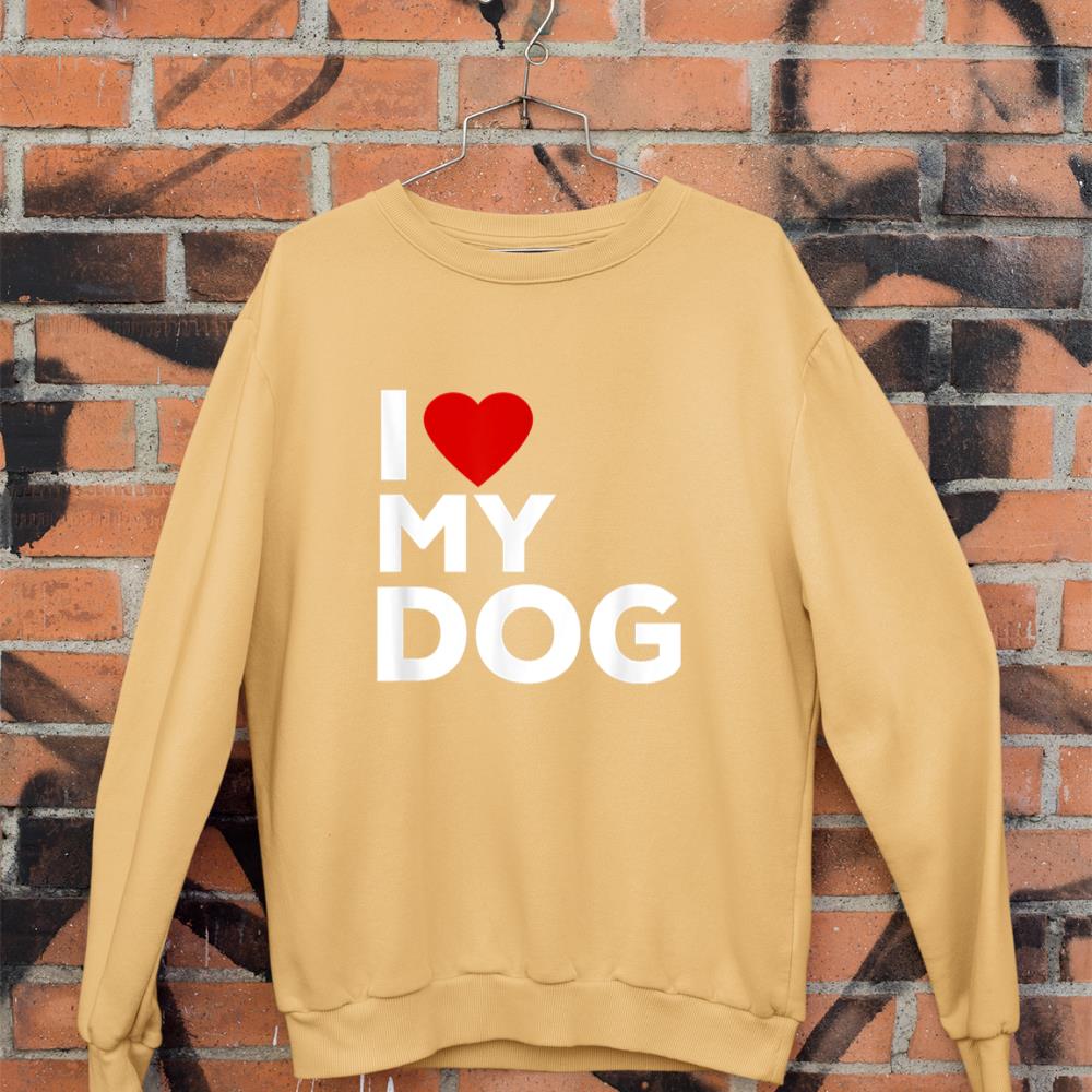 I Love My Dog Tshirt for Dog Lovers with Heart Sweatshirt - Image 11