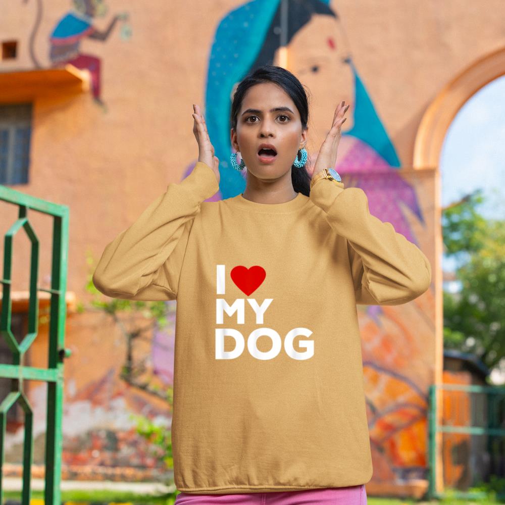 I Love My Dog Tshirt for Dog Lovers with Heart Sweatshirt - Image 12