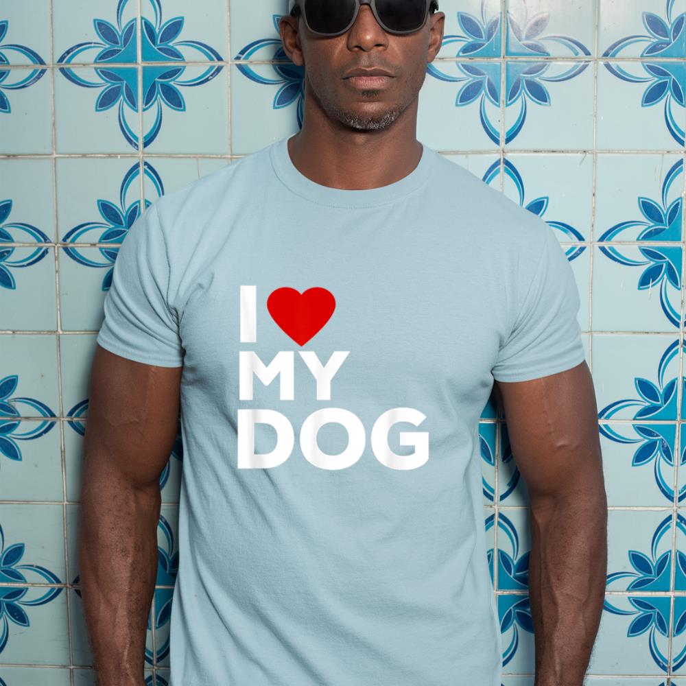 I Love My Dog Tshirt for Dog Lovers with Heart T-Shirt - Image 11