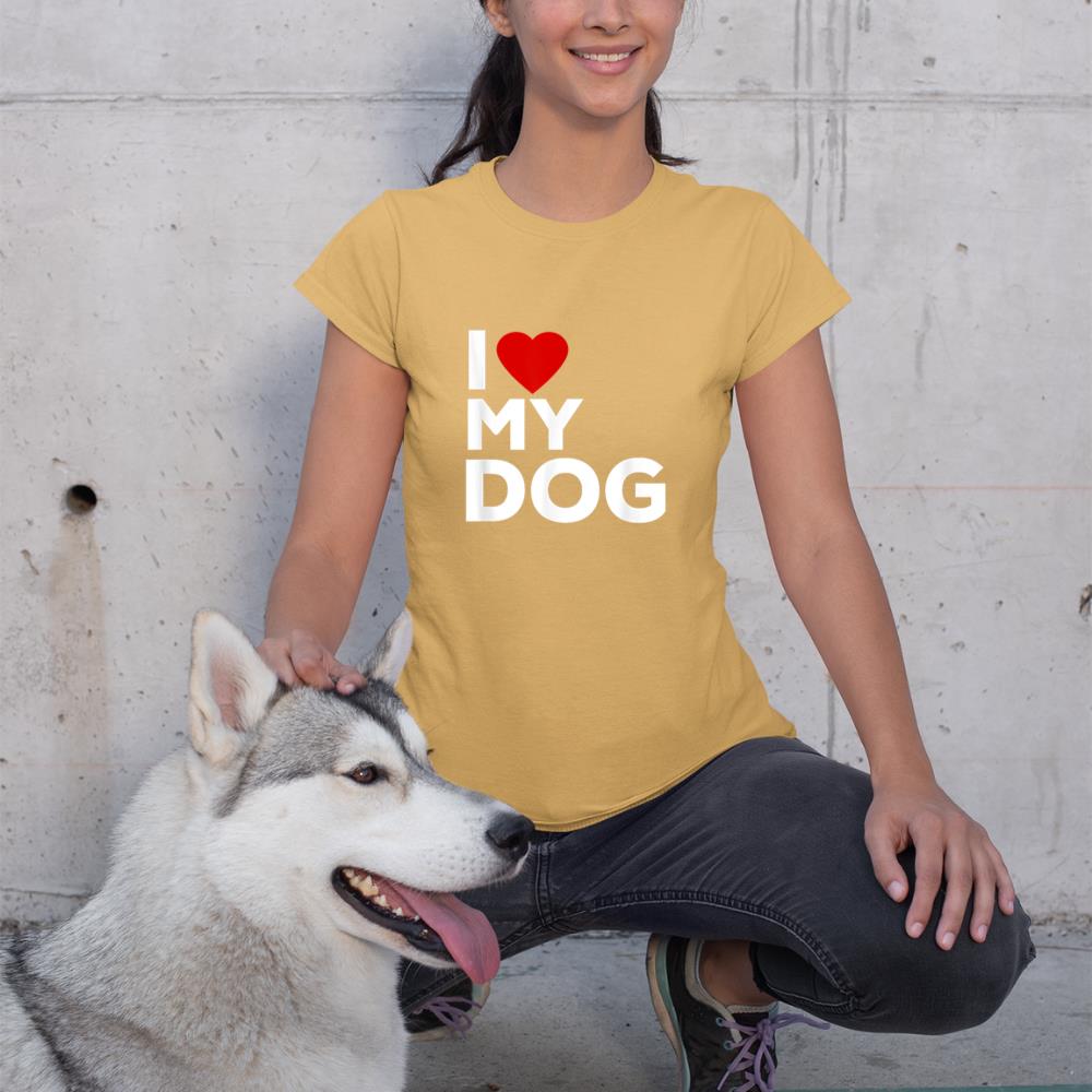 I Love My Dog Tshirt for Dog Lovers with Heart T-Shirt - Image 12
