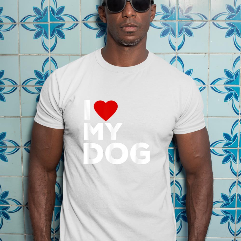 I Love My Dog Tshirt for Dog Lovers with Heart T-Shirt - Image 5