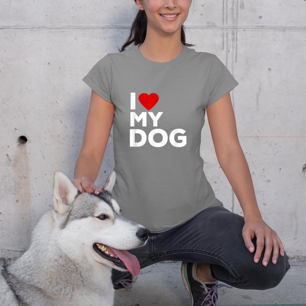 I Love My Dog Tshirt for Dog Lovers with Heart T-Shirt - Image 6