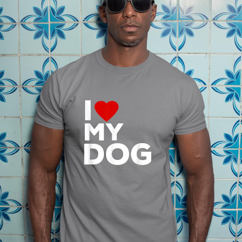 I Love My Dog Tshirt for Dog Lovers with Heart T-Shirt - Image 7