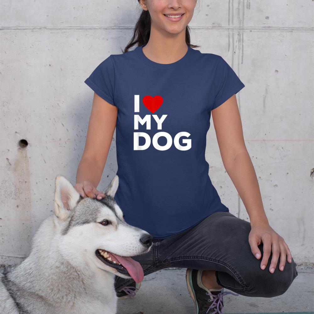 I Love My Dog Tshirt for Dog Lovers with Heart T-Shirt - Image 8