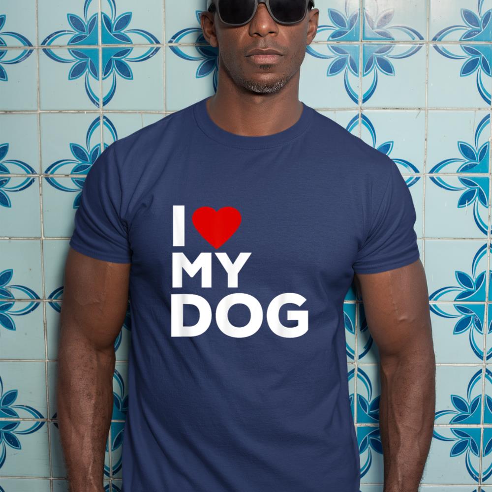 I Love My Dog Tshirt for Dog Lovers with Heart T-Shirt - Image 9