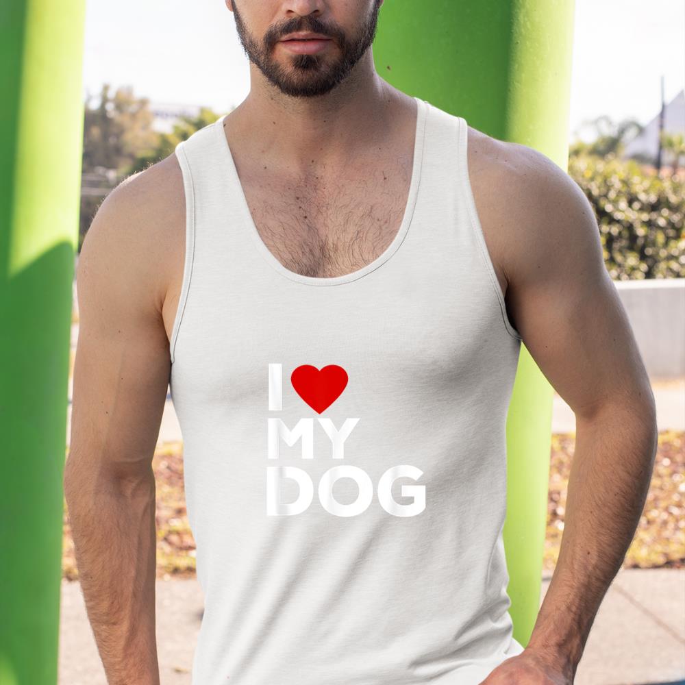 I Love My Dog Tshirt for Dog Lovers with Heart Tank Top - Image 5