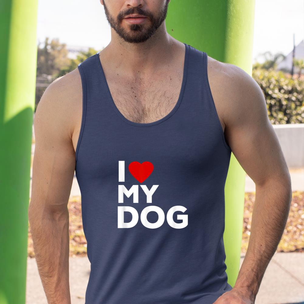 I Love My Dog Tshirt for Dog Lovers with Heart Tank Top - Image 9