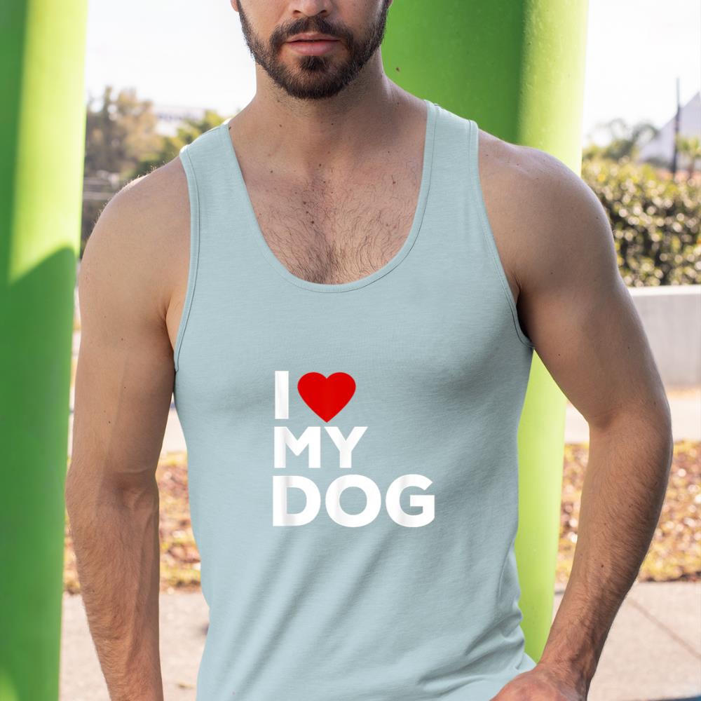 I Love My Dog Tshirt for Dog Lovers with Heart Tank Top - Image 11