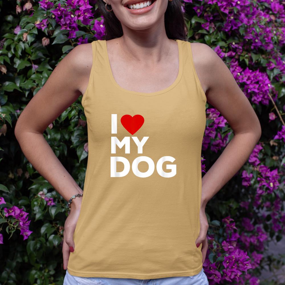 I Love My Dog Tshirt for Dog Lovers with Heart Tank Top - Image 12