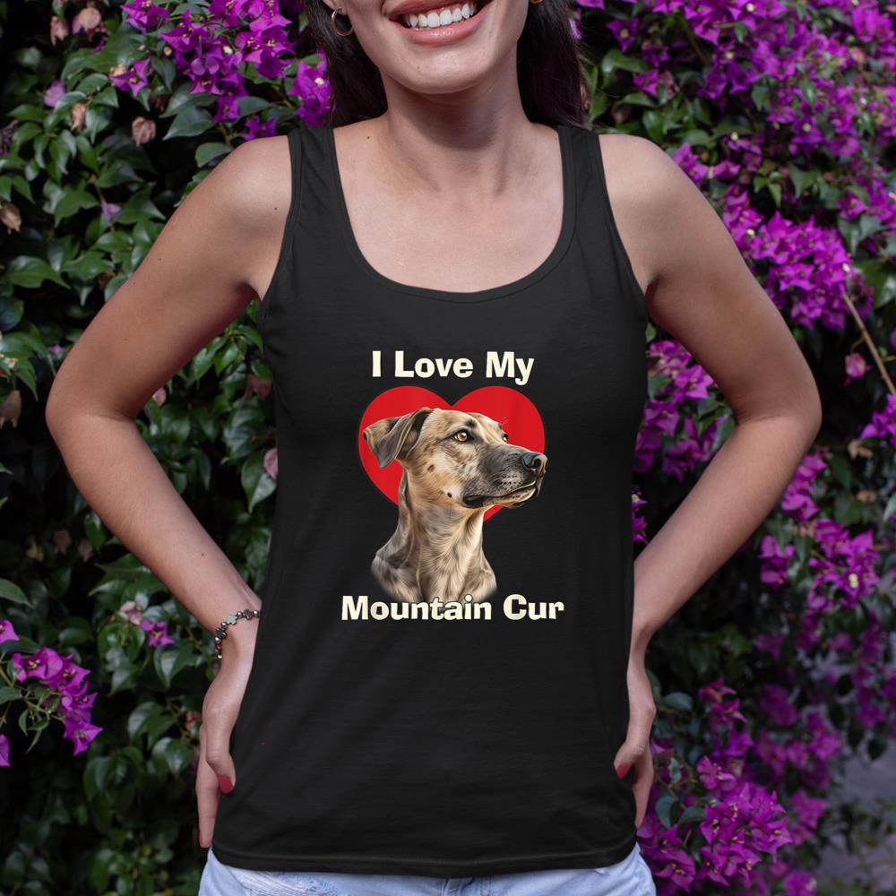 I Love My Mountain Cur Puppy Dog Tank Top - Image 2