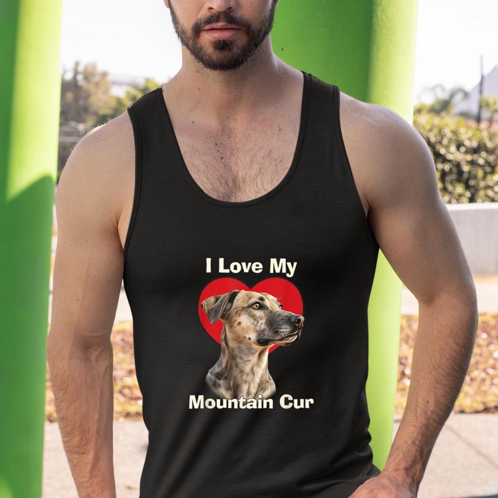 I Love My Mountain Cur Puppy Dog Tank Top - Image 3