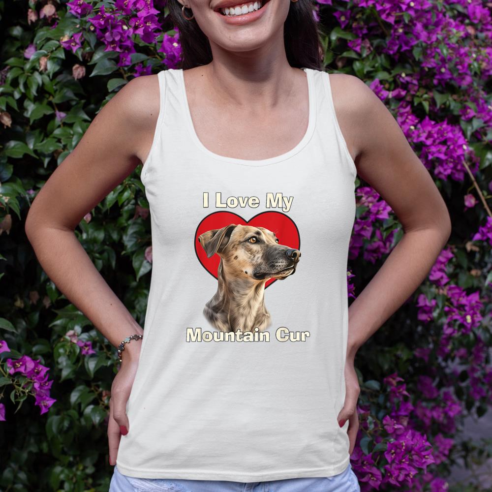 I Love My Mountain Cur Puppy Dog Tank Top - Image 4