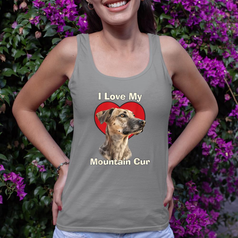 I Love My Mountain Cur Puppy Dog Tank Top - Image 6