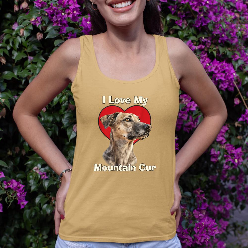 I Love My Mountain Cur Puppy Dog Tank Top - Image 12