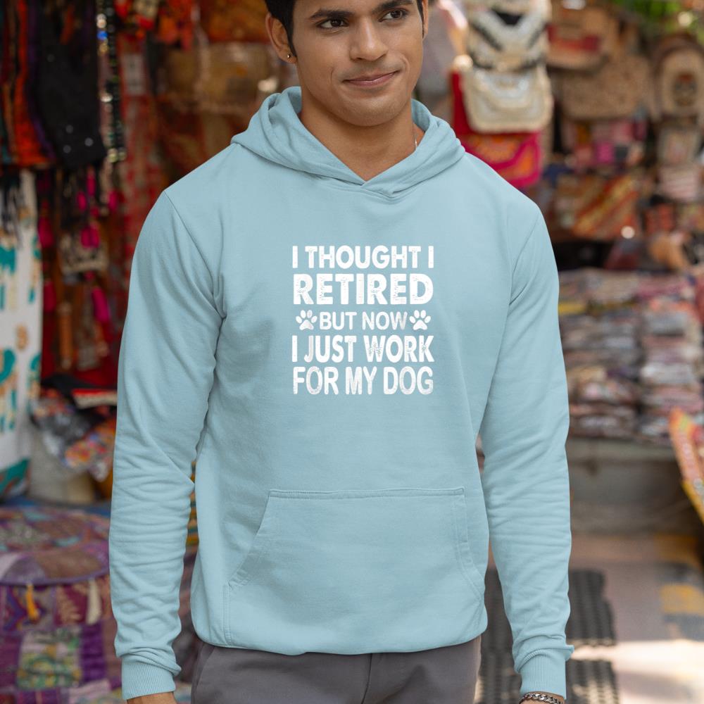 I Retired Now I Work For My Dog Retirement Funny Retro Hoodie - Image 11
