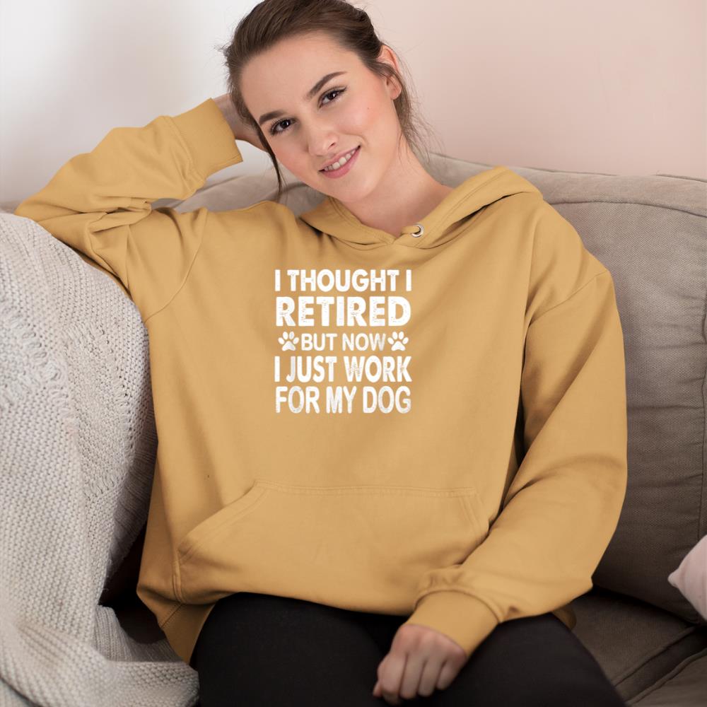 I Retired Now I Work For My Dog Retirement Funny Retro Hoodie - Image 12