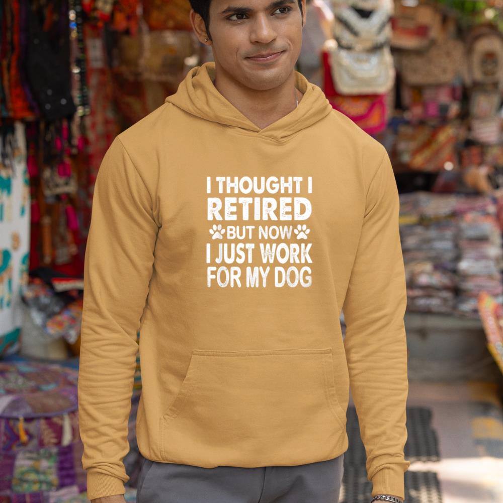 I Retired Now I Work For My Dog Retirement Funny Retro Hoodie - Image 13