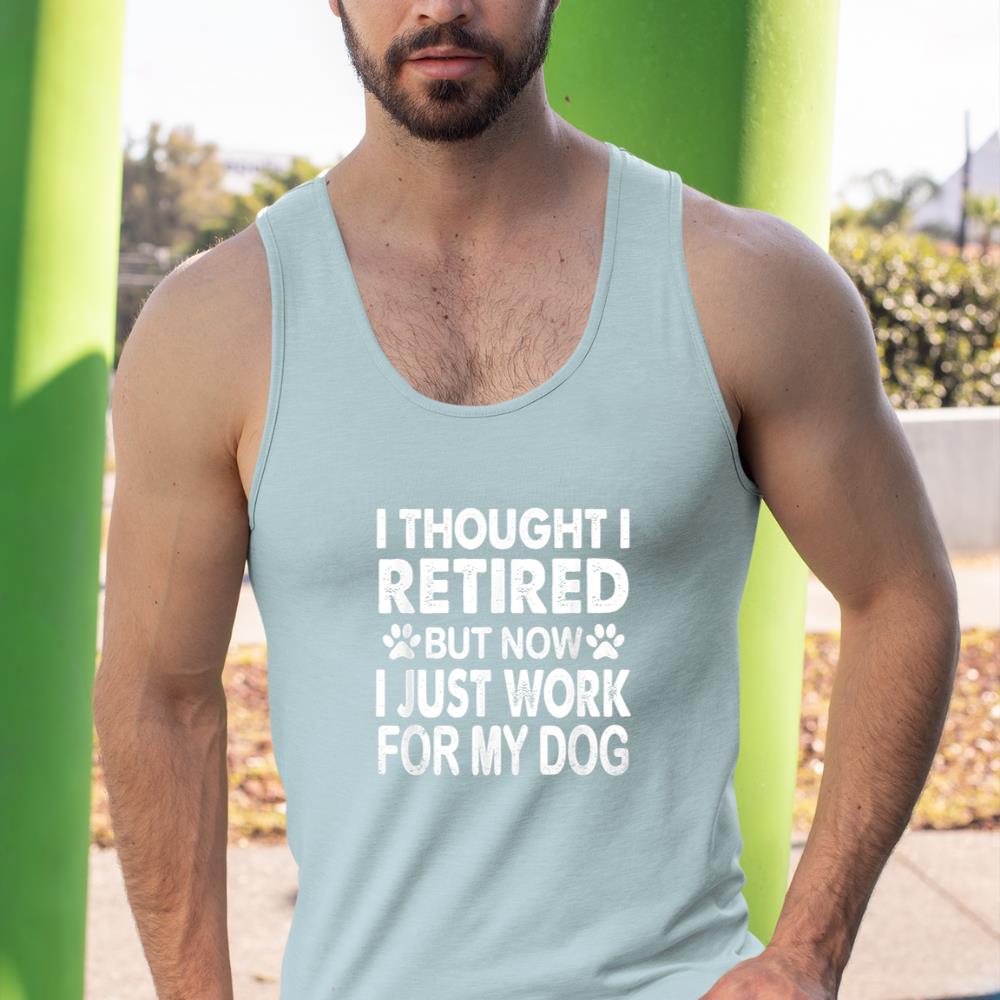 I Retired Now I Work For My Dog Retirement Funny Retro Tank Top - Image 11