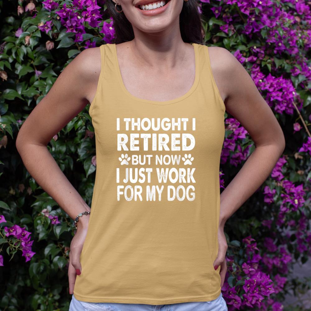 I Retired Now I Work For My Dog Retirement Funny Retro Tank Top - Image 12