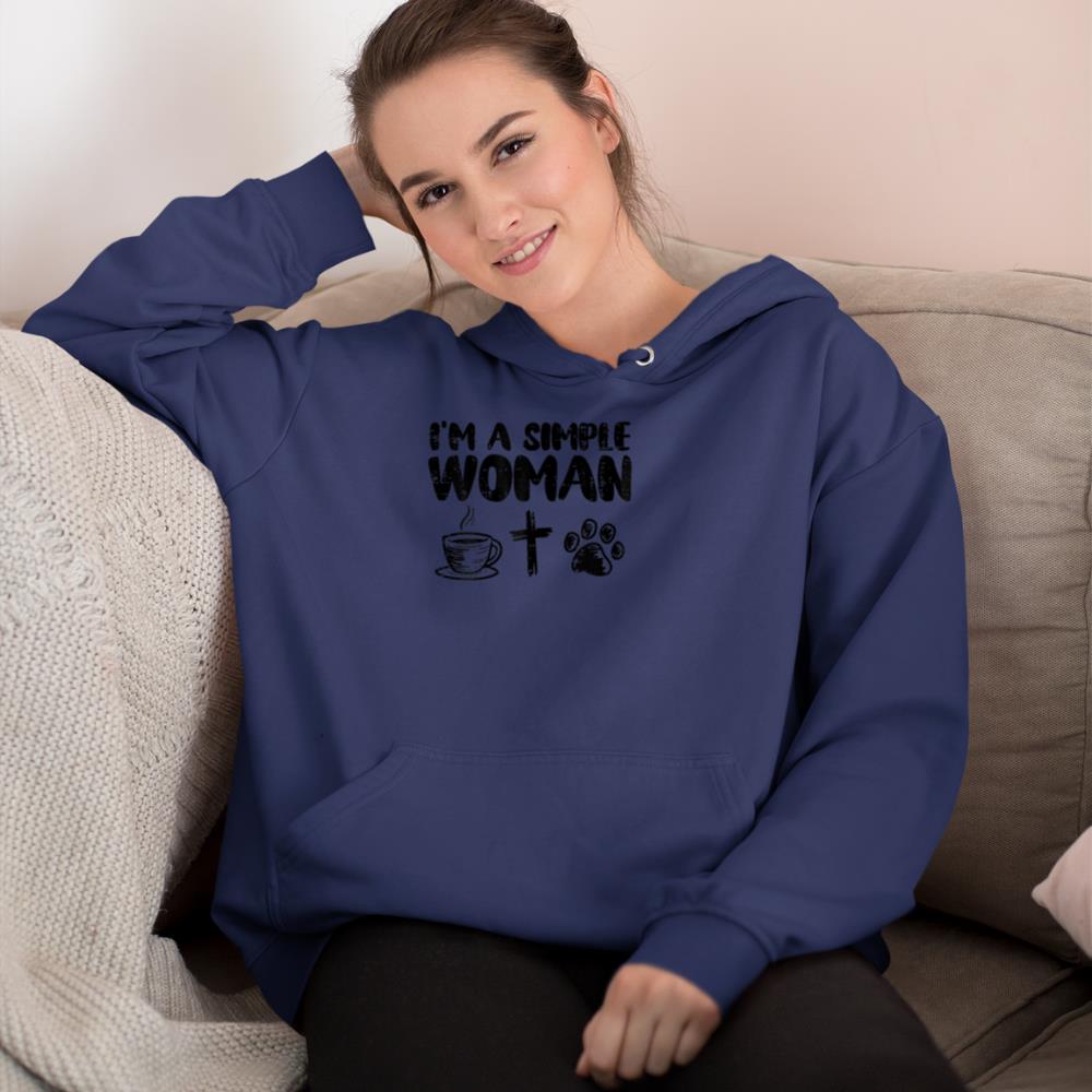 Im A Simple Woman Coffee Cross Paw Christian Dog Cat Owner Hoodie - Image 8