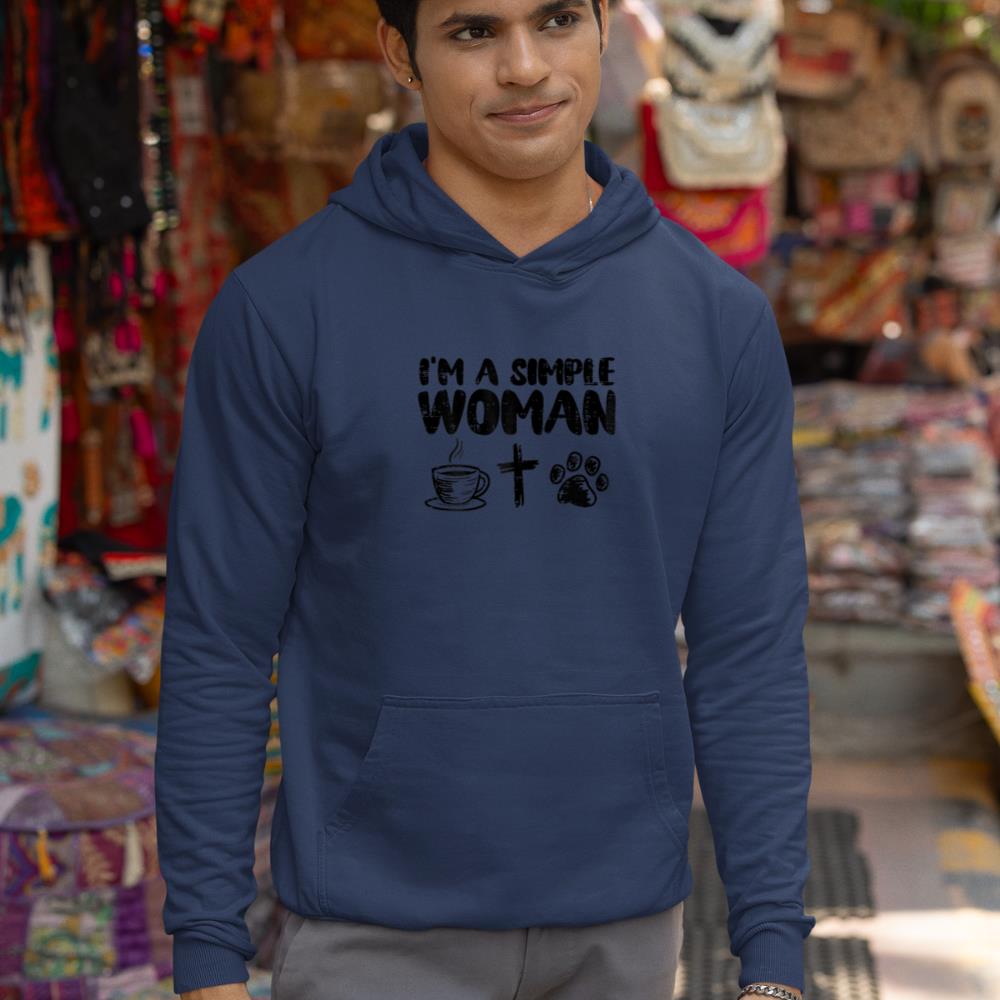 Im A Simple Woman Coffee Cross Paw Christian Dog Cat Owner Hoodie - Image 9