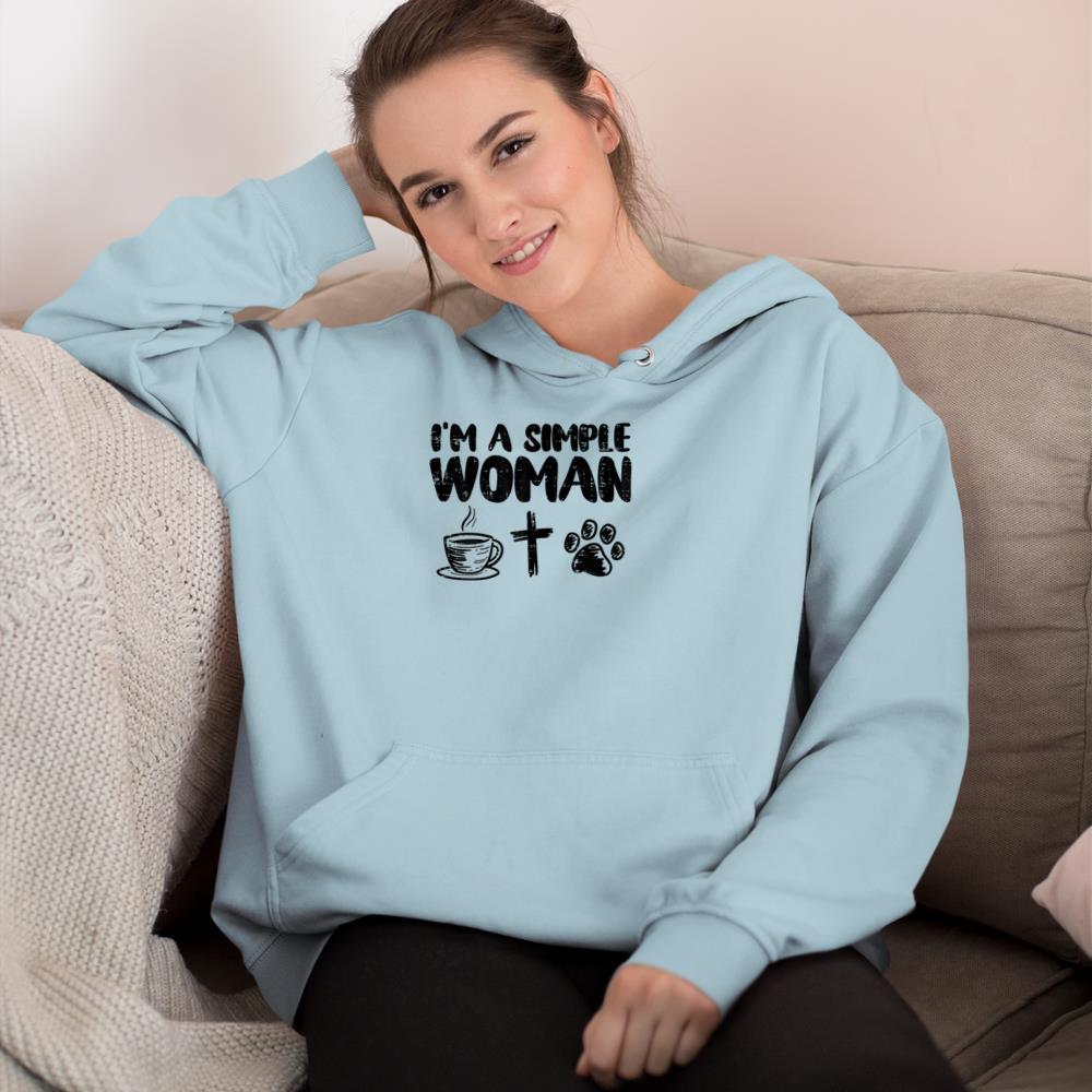 Im A Simple Woman Coffee Cross Paw Christian Dog Cat Owner Hoodie - Image 10