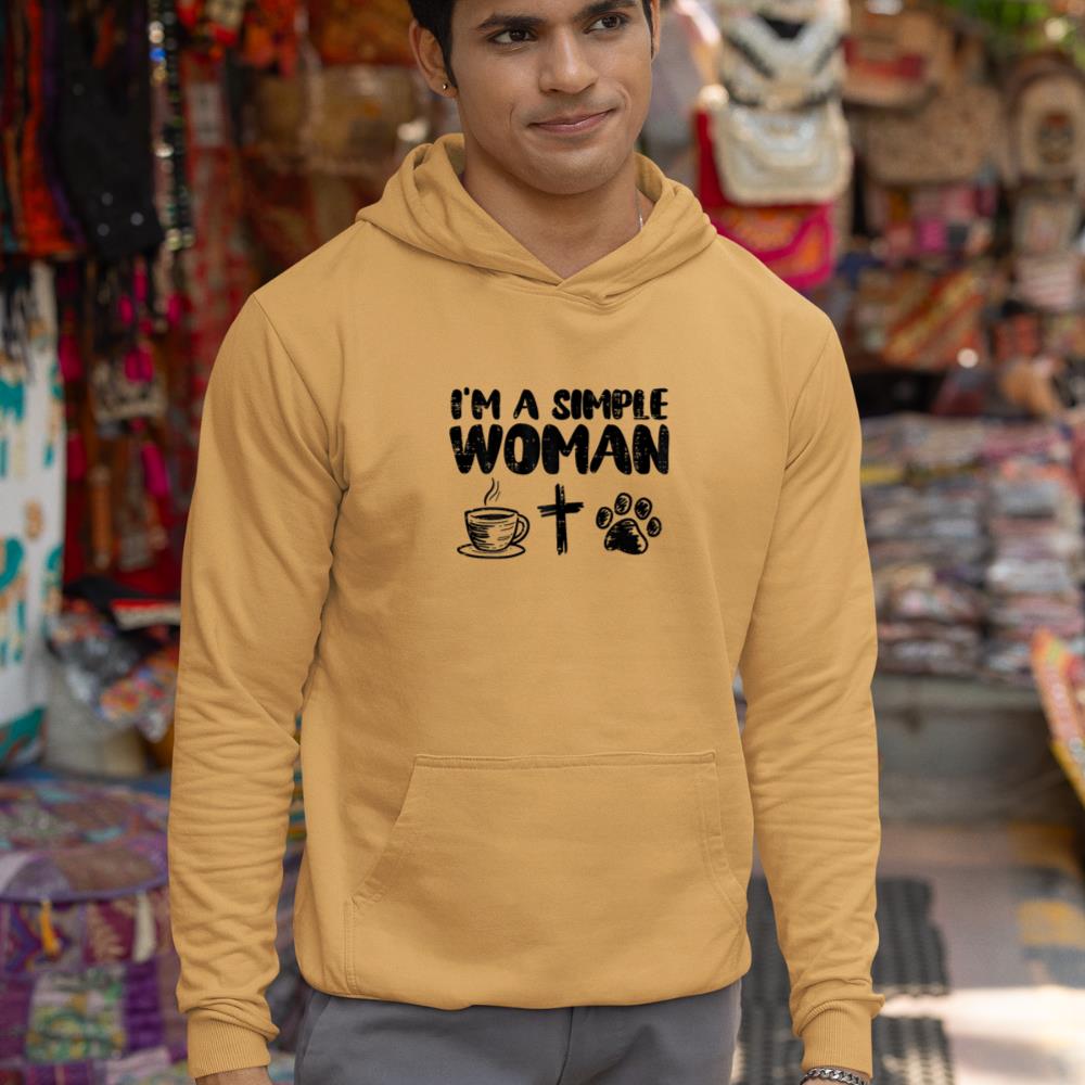 Im A Simple Woman Coffee Cross Paw Christian Dog Cat Owner Hoodie - Image 13