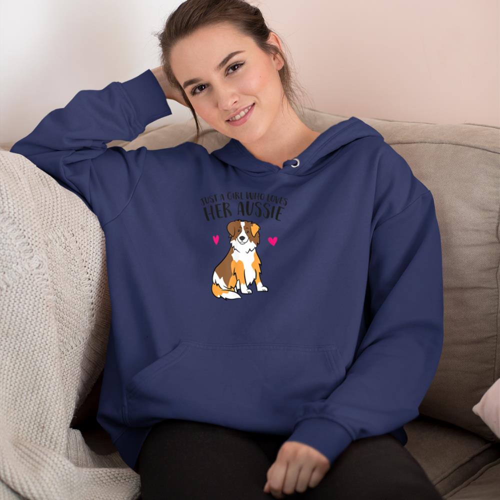 Just a Girl Who Loves Australian Shepherds Aussie Dog Girl Hoodie - Image 8