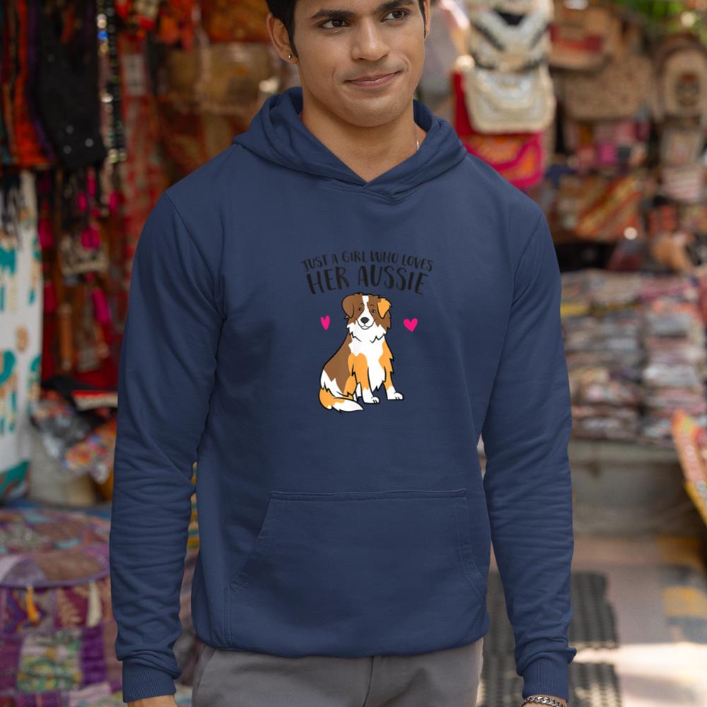 Just a Girl Who Loves Australian Shepherds Aussie Dog Girl Hoodie - Image 9