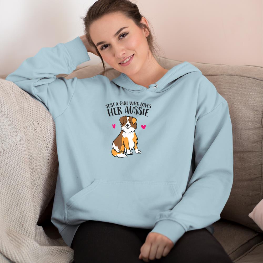 Just a Girl Who Loves Australian Shepherds Aussie Dog Girl Hoodie - Image 10