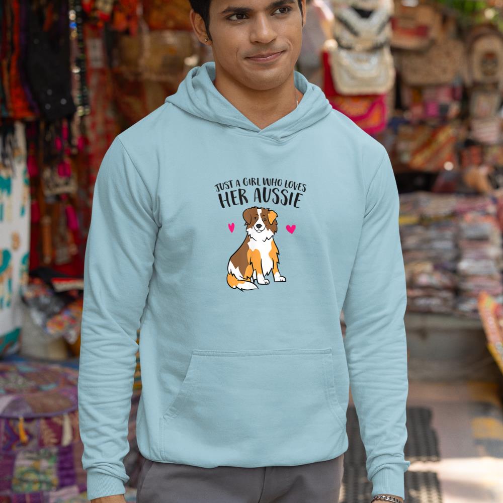 Just a Girl Who Loves Australian Shepherds Aussie Dog Girl Hoodie - Image 11