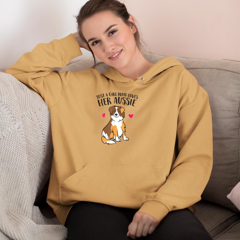 Just a Girl Who Loves Australian Shepherds Aussie Dog Girl Hoodie - Image 12