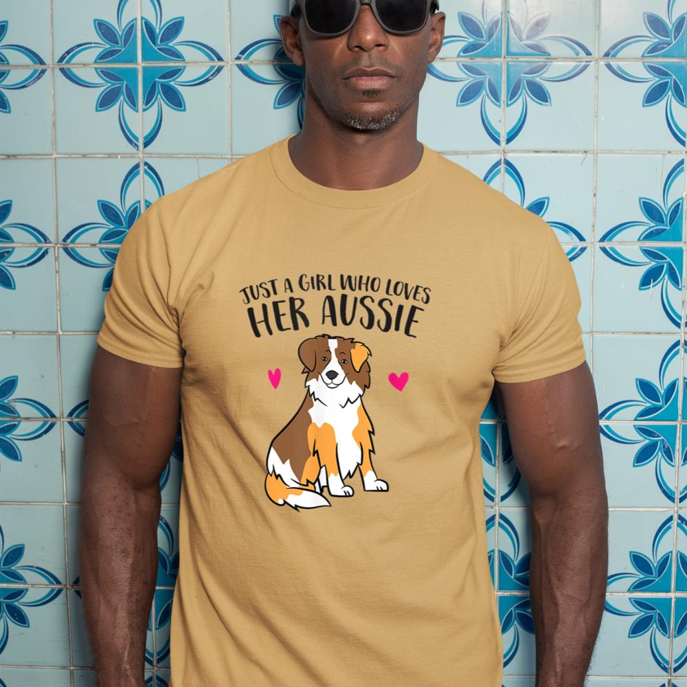 Just a Girl Who Loves Australian Shepherds Aussie Dog Girl T-Shirt - Image 13