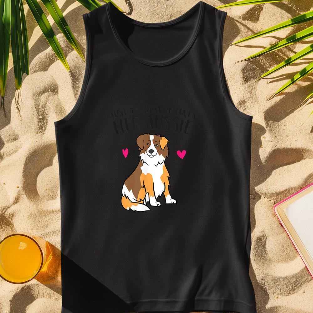 Just a Girl Who Loves Australian Shepherds Aussie Dog Girl Tank Top
