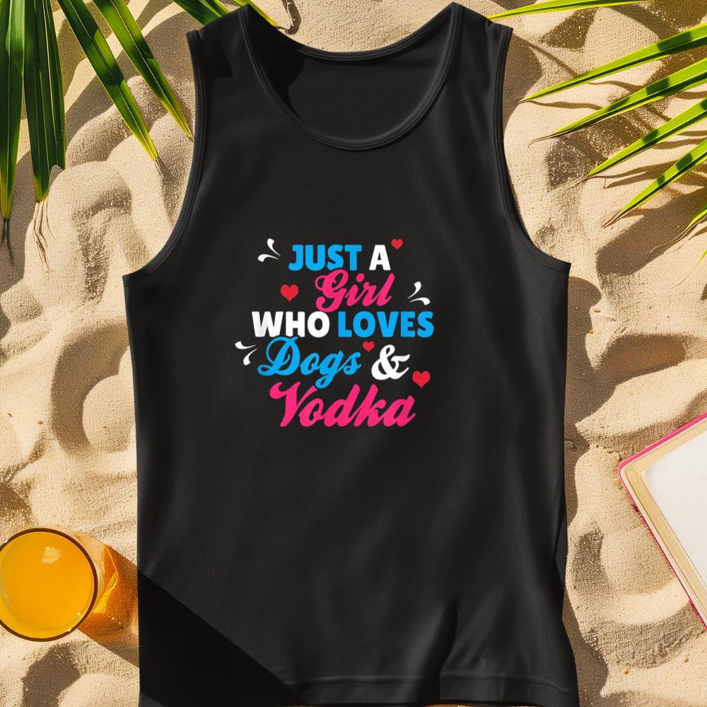 Just A Girl Who Loves Dogs And Vodka Tank Top