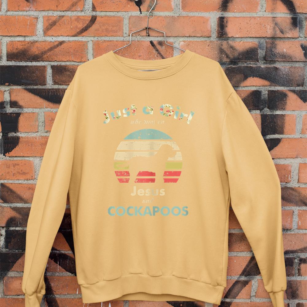 Just A Girl Who Runs on Jesus and Cockapoos Retro Dog Sweatshirt - Image 11