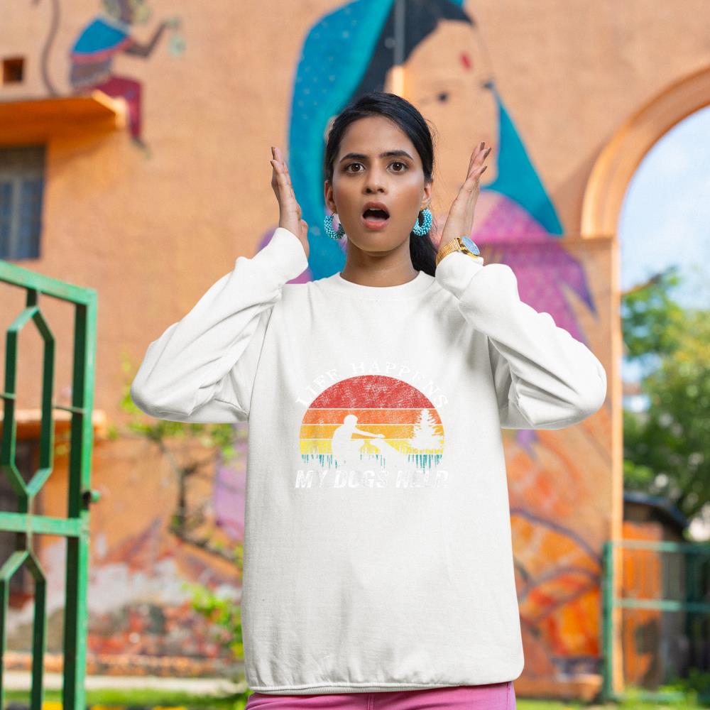 Life Happens My Dogs Help Funny dog lovers Sweatshirt - Image 4