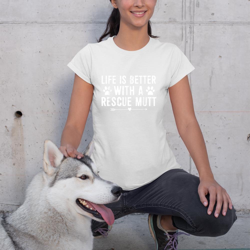 Life Is Better with a Mutt Dog Rescue Lovers T-Shirt - Image 4
