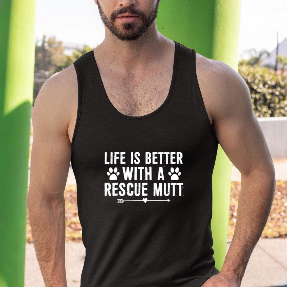 Life Is Better with a Mutt Dog Rescue Lovers Tank Top - Image 3