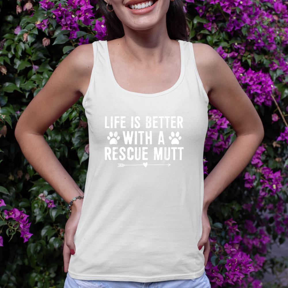 Life Is Better with a Mutt Dog Rescue Lovers Tank Top - Image 4