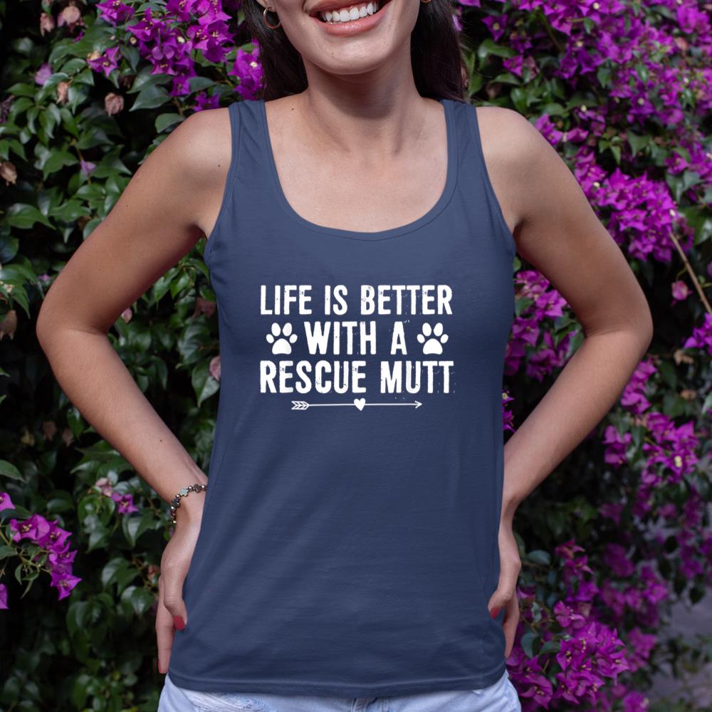 Life Is Better with a Mutt Dog Rescue Lovers Tank Top - Image 8
