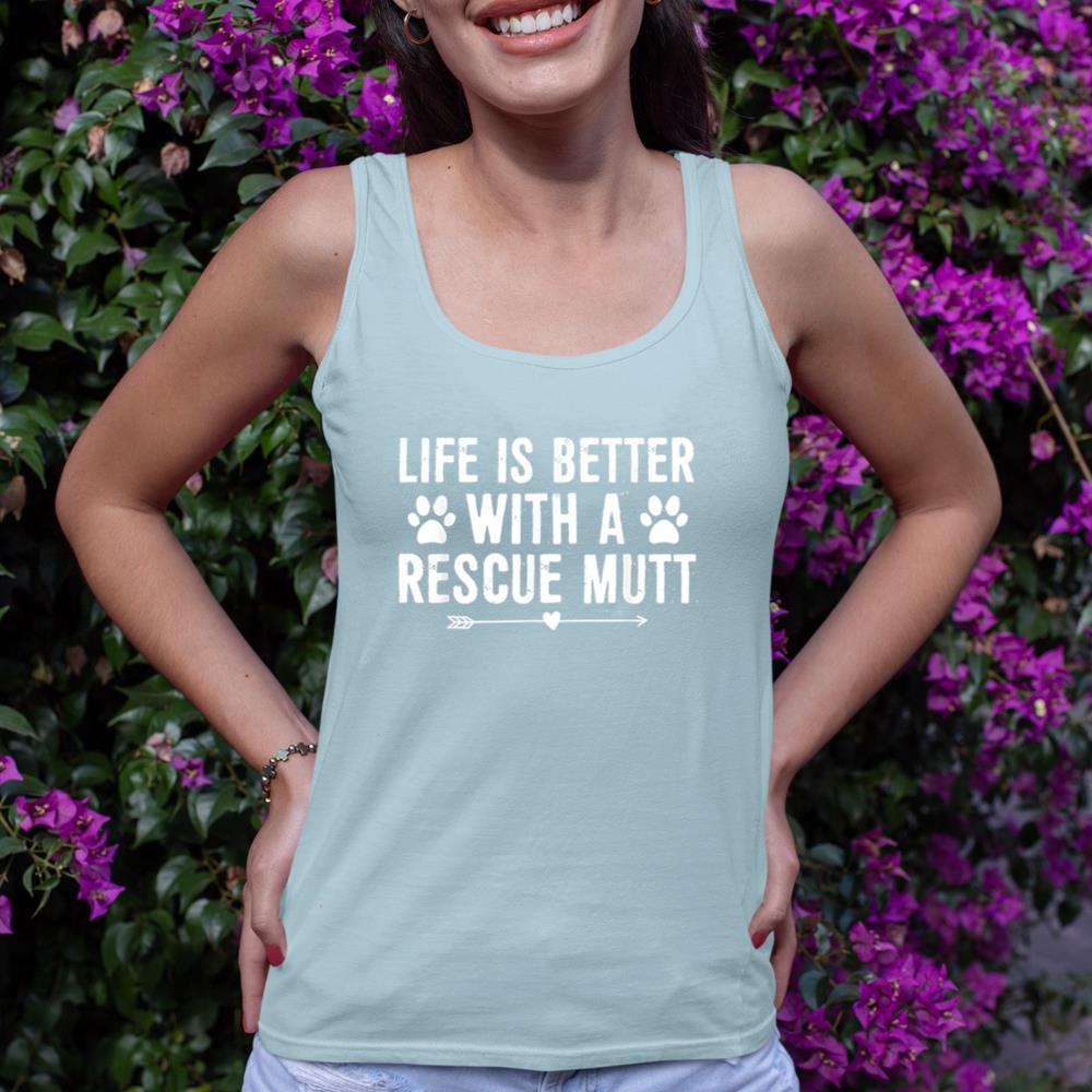 Life Is Better with a Mutt Dog Rescue Lovers Tank Top - Image 10