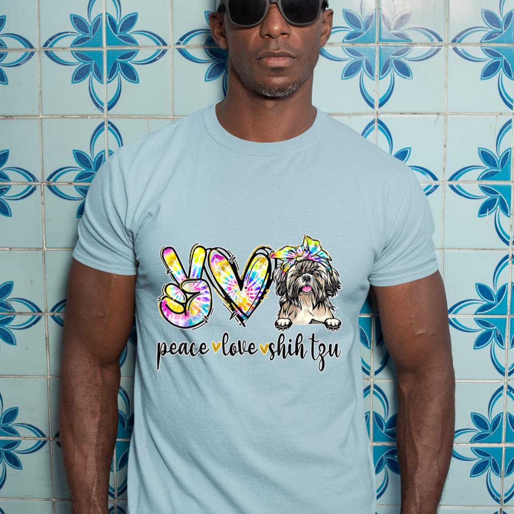 Peace Love Shih-Tzu Dog Tie Dye Dog Lovers T-Shirt - Image 11